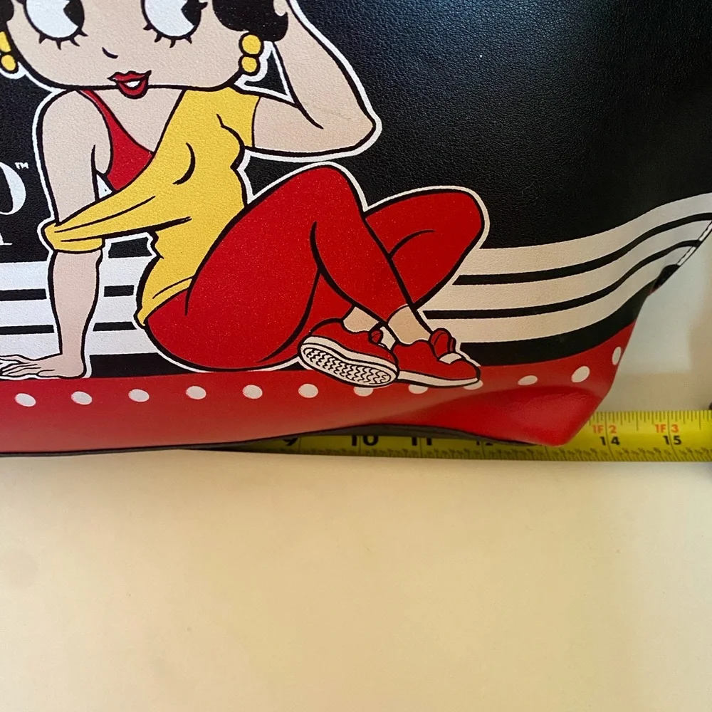 Betty Boop Black and Red Tote with Gold Tone Chain - Picture 8 of 16